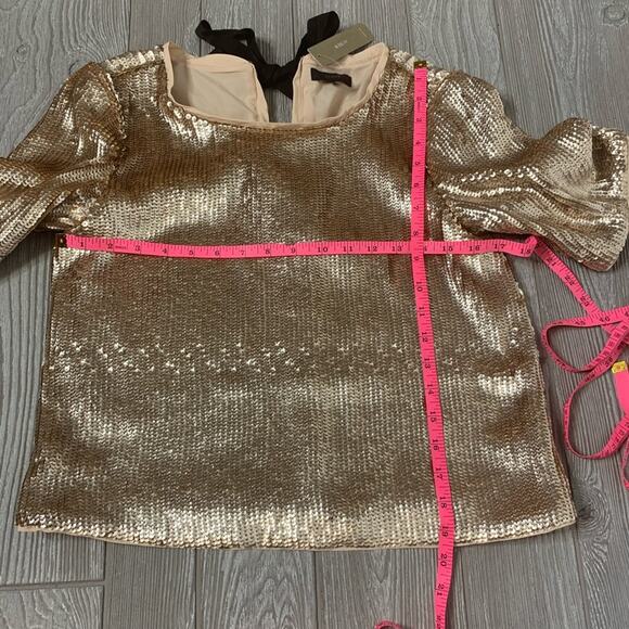 NWT J. Crew rose gold sequin tie back top - Picture 5 of 8